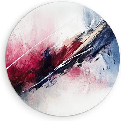 Saammp Muurcirkel Hout - Paars blauw - Dynamisch - Goud - Abstract kunstwerk - Ø 90 - Wandcirkel - Wanddecoratie Cirkel - Muurdecoratie Woonkamer - Slaapkamer decoratie - Rond Schilderij