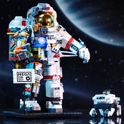 Astronaut en mechanische hond/creatief bouwspeelgoed/cadeaus voor kinderen en volwassenen (1434 stuks)
