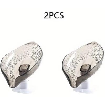 Bladontwerp Afdruipende Zeepbak met Zuignap Decoratieve Plastic Zelfaftappende Badkamer Zeepbakje Badkamer Organizers Opberging white