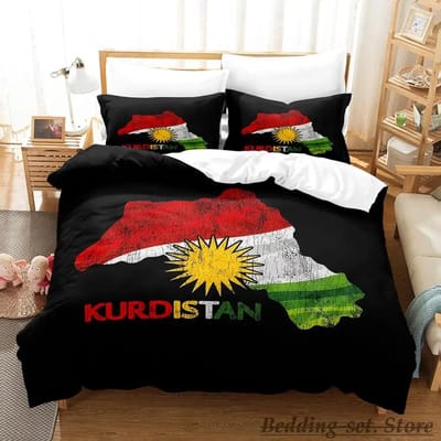 Kurdistan Vlag Beddengoed Set Eenpersoons Twin Volledig Queen King Size Bed Set Volwassene Kind Slaapkamer Dekbedovertrek Sets parure de lit Bed 70x133cm 2pcs