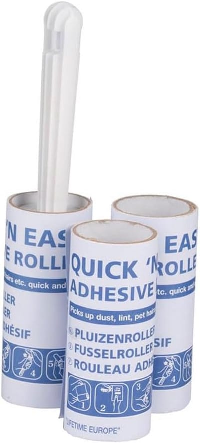 Plakroller Set met 3 Extra Rollen voor Kleding, Meubels en Huisdierharen