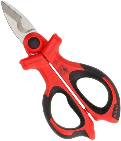 Haupa VDE geïsoleerde Kabelschaar 160 mm - 1000V - Korte, robuuste kling - Ergonomische 2-componenten softgrip handvat - Roestvast staal - Extra houvast en veiligheid - Stripmechanisme, microtanden
