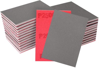 NTHProducts - Schuur spons - 24 Stuks - Herbruikbaar en Wasbaar - 2500 Korrel - Voor Hout en Metaal - Voor Polijsten - 70mm x 100mm