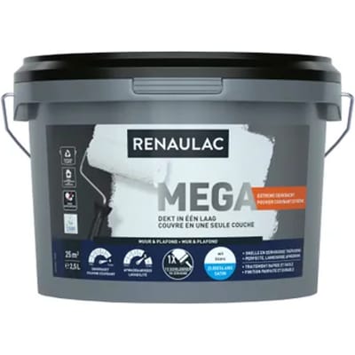 Renaulac Méga Muurverf - Zijdeglans - Wit - 2,5l