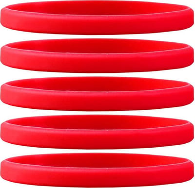 Dinilu - 60 x Smalle Siliconen Armbanden Rood - voor volwassenen