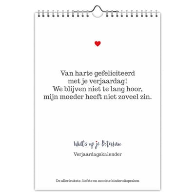 What's up je boterham - Verjaardagskalender - A4