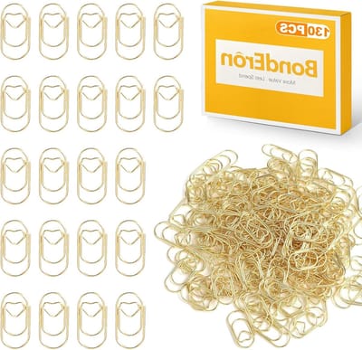 Set van 130 Gouden Hartvormige Paperclips - Decoratieve Clips voor Scrapbooking, Foto's en Aesthetic Stationery Accessoires