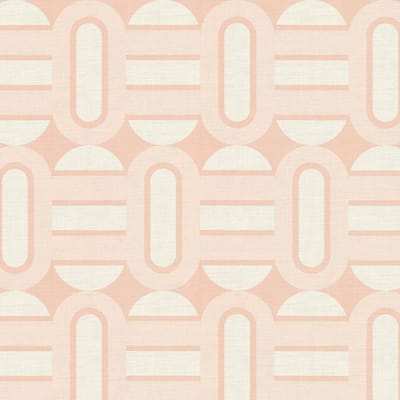 Retro behang Profhome 395365-GU vliesbehang hardvinyl warmdruk in reliëf licht gestructureerd met geometrische vormen mat roze oudroze crèmewit beige 4,5 m2