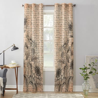 Bloemig Madeliefje Retro Minimalistisch Modern Raambekleding voor Woonkamer Slaapkamer Gordijn Keuken Behandeling Jaloezieën Vitrage 135W x 60H(cm) x1 beige