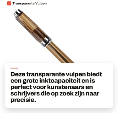 Dailygoods- Vulpen met Roestvrijstalen Punt van 0,5 Mm - Transparante Schrijfpen - Grote Capaciteit - Duurzaam Ontwerp - Negatieve Drukinkt - Precisieschrijfpen voor Kunstenaars