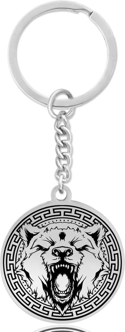 Beer Sleutelhanger Zilverkleurig - Dier Talisman - Roestvrij Staal / Stainless Steel - Pax Amare