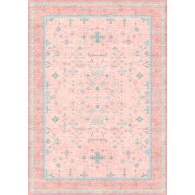Tapis Scandinave Rose et Vert Discret pour Décoration de Salon Tapis de Canapé Tapis de Chevet de Chambre Tapis de Table de Salle à Manger de Cuisine 120*160cm