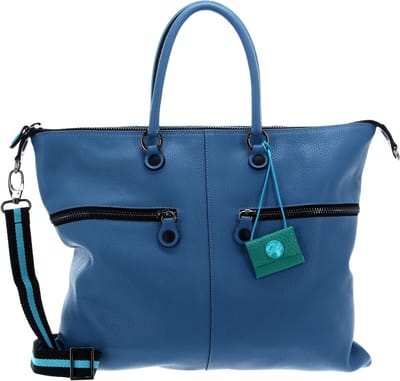 Gabs Leren Schoudertas G3 Plus TG Ruga Tasca Laterale Shoulder Bag Oceano Lichtblauw