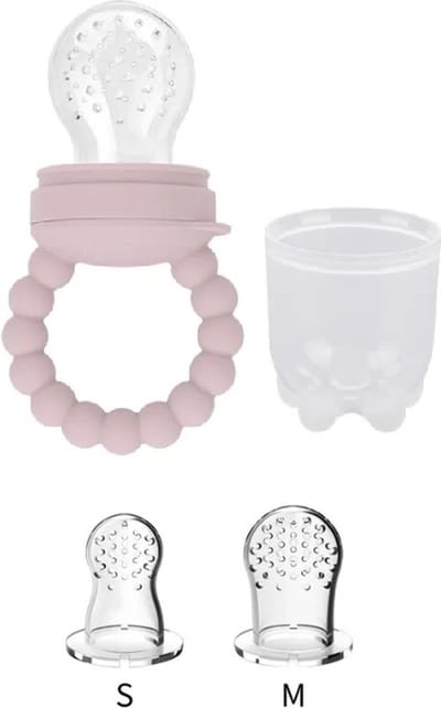 Baby Fruitspeen - Bijtring - Fruitzuiger - Fopspeen in 3 maten - Rose