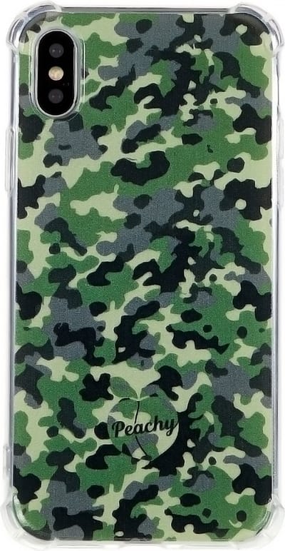 Peachy Leger Camouflage Survivor TPU hoesje geschikt voor iPhone X en XS - Army Groen