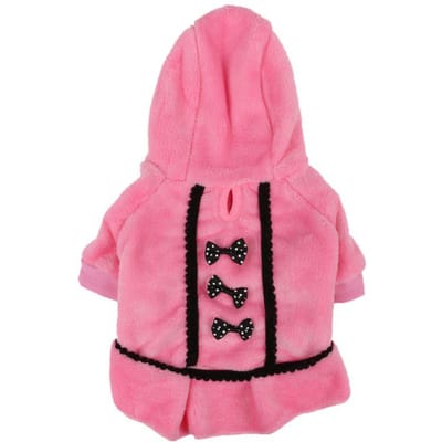 Hondenkleding Strik Jurk Hoodie Winter Warm Schattig Roze Zwarte Kleur Kleine Hondenkleding voor Honden Puppy Stippen Rokken XXS-L Kleding XXS