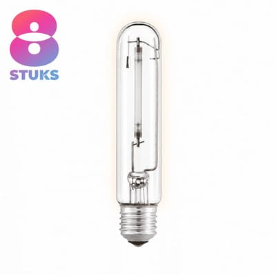 8x T-shape Gasontladingslamp E27 - 70W - Warm Wit Licht (2200K) - 6650 lm - 28 jaar - Dimbaar - SON-T / NAV-T / MSTSON-TPIA Plus