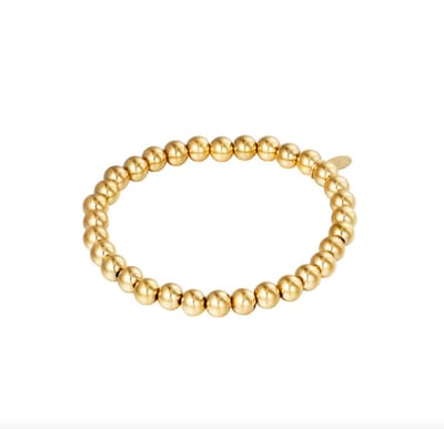 Sieraad & Zo van Mo | Armband Big Beads | Stainless Steel | Goud Kleurig
