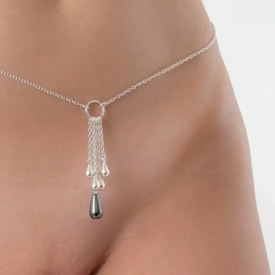 Sylvie Monthulé | Silver Belly Chain Jewelry | Rain of Pearl size XS size XS