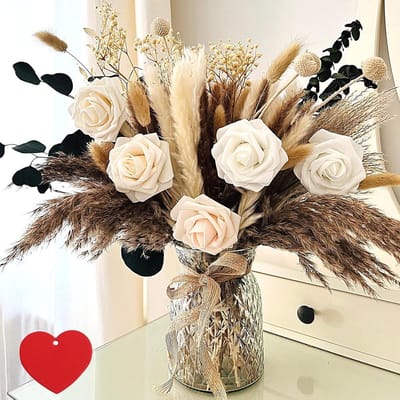 Pampasgras Kunstbloemen in Vaas - Decoratie voor Eettafel en Slaapkamer