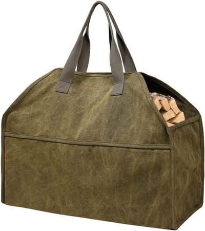 Brandhout Opbergtas - Draagbare Houtzak - Haardhout Vervoer - Grote Capaciteit - 57x24x46 cm - Foto Kleur