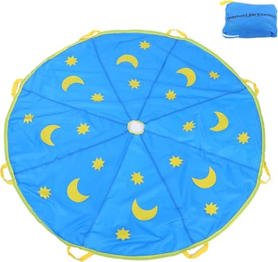 Kinderspeel Parachute - Valleien Regenboog - Buiten Spelen - Bevordert Coördinatie - 180cm Diameter - Sterrenontwerp