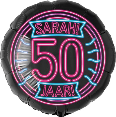 Folieballon - Sara 50 - Neon - Zonder vulling