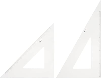 Driehoek Liniaal - Tekendriehoek Geometrie - Precisie Meten - 3mm Dik - 60 cm - Transparant