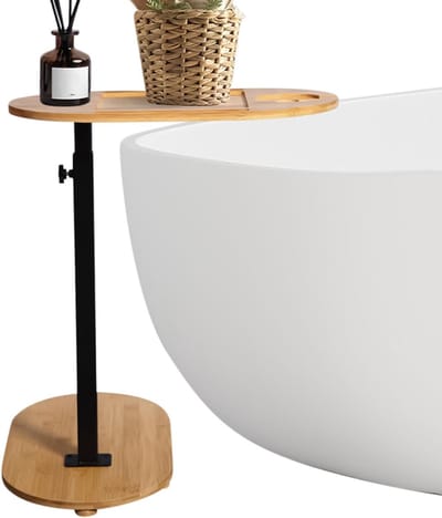 Badkuip lade - Hot tub tafel - Ontspanning thuis - In hoogte verstelbaar - 40x22 cm - Houtkleur