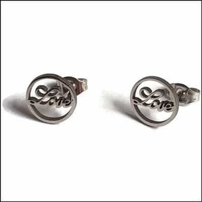Rvs sieraden - Love oorbellen staal - Rond - dames -10mm