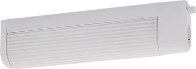 Moderne wandlamp Bari 1 2-lichts spiegellamp met stopcontact en drukknop - Glas kunststof - Wit - E14-fitting - Lengte 35 cm