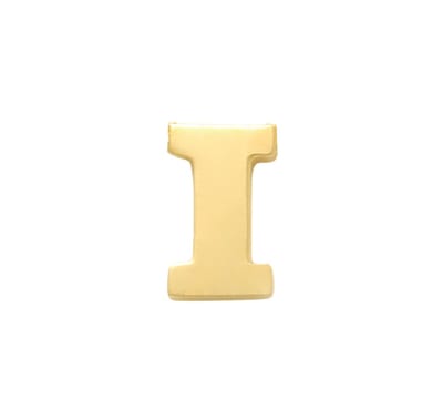 New Bling 9NBG-902I Gouden Letter Oorknop I - 1/2 paar - 14 Karaat - 3,5x2,1mm - Oorbel - Cadeau voor haar - Goud