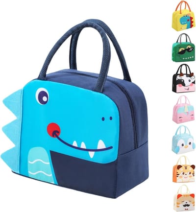 School Lunch Bag Picnic Cooler Bag Kids Reusable Cooler Box Insulated Cartoon Meal Portable Student Waterproof Lunch - ShopVlot
