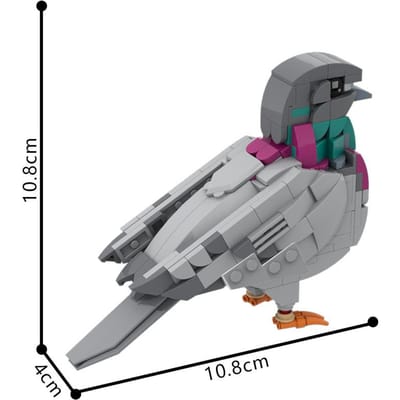 Gobricks MIJN EIGEN CREATIE 208738 Wilde Duif Blokken Miniatuur Bosdieren Vogels Bouwstenen DOE-HET-ZELF Montage Speelgoed Cadeau gray
