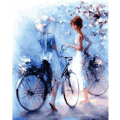 5D DIY Diamond Painting Fietsen Schoonheid Borduren Kruissteek Woondecoratie Kunst 20X30CM gray
