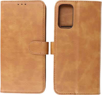 Samsung Galaxy M52 5G Hoesje - Book Case Telefoonhoesje - Kaarthouder Portemonnee Hoesje - Wallet Cases - Bruin