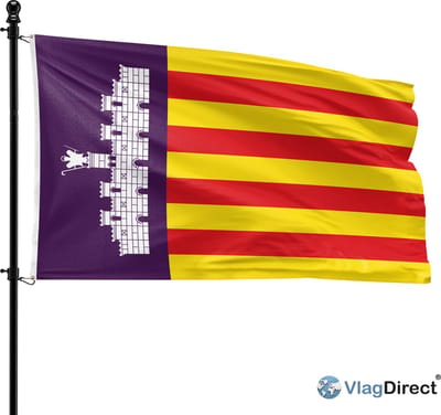 VlagDirect - Mallorcaanse vlag - Mallorca vlag - 90 x 150 cm.