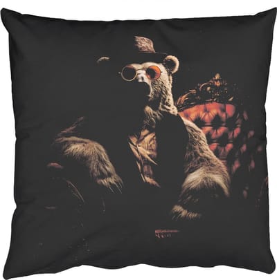 Sierkussens - Kussentjes Woonkamer - 50x50 cm - Ijsbeer - Hoed - Bril - Stoel