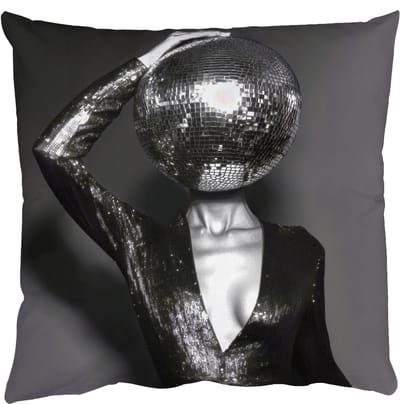 Sierkussens - Kussentjes Woonkamer - 50x50 cm - Discobal - Gezicht - Glamour - Zwart