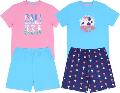 2x Californische blauwe pyjama