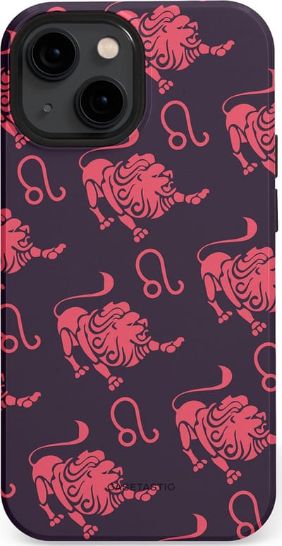 Casetastic Hoesje Geschikt voor Apple iPhone 13 Mini Magsafe - Stijlvolle Beschermende Duo-layer Case - Zodiak leeuw