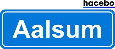 Hacebo - Plaatsnaam Sticker - 29x10 CM - Aalsum sticker - Verkeersborden sticker - grappige cadeaus - Aalsum