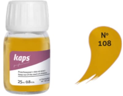 Kaps super color leer & kunstleer verf inc.cleaner - (108) Oker geel - 25ml