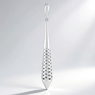 Cavill - Lange Zilveren Hanger - 925 Sterling Zilver Geplatineerd - Moderne Filigraan Geometrische Sieraden voor Dames - Elegant & Duurzaam