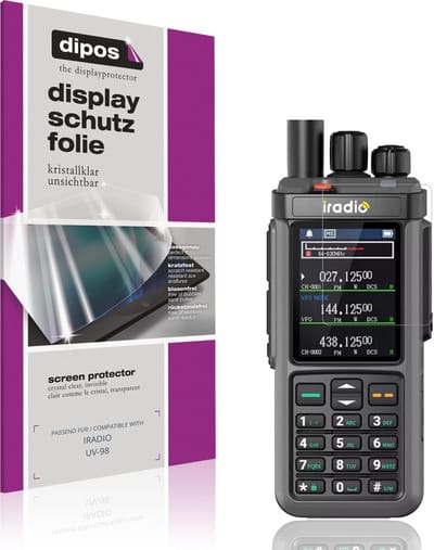 dipos – 4x Beschermfolie geschikt voor IRADIO UV-98 | Krasbestendige & heldere Screenprotector Ultra-Thin