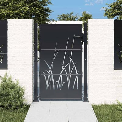 Tuinpoort - Buitenhek - Toegang creëren - Lasergesneden ontwerp - 105x155 cm - Antraciet