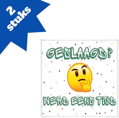 Akyol - geslaagd werd eens tijd brillendoekjes - Geslaagd - geslaagde - diploma - cadeau voor iemand die is gelsaagd - 17,8 bij 17,8 cm - 2 stuks
