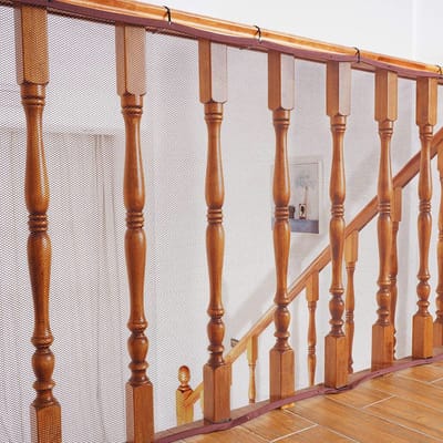 Baby Veiligheidsnet - Kinderhek Net - Trappen Balustrades - Scheurvast Waterdicht - 4.6 x 0.9m - Donkerbruin