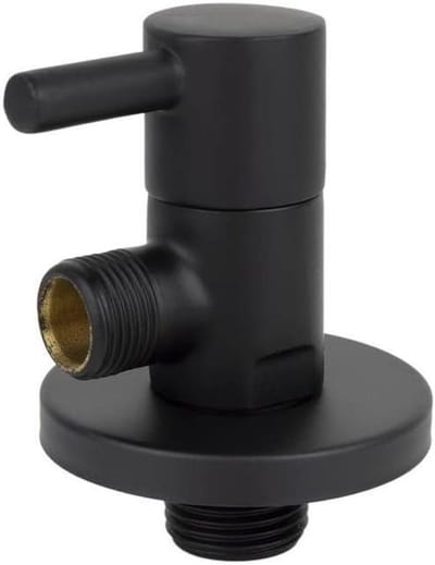 Hoekventiel met 1/4 Omwenteling en PN 16 Bar, Zwart, Verkrijgbaar in 1/2" x 3/8" en 1/2" x 1/2"