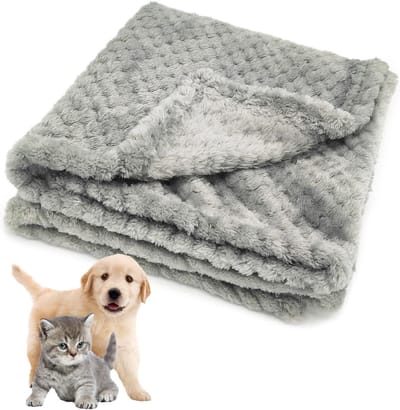 Zachte en Wasbare Hondendeken van Fleece, Ideaal voor Kleine Honden en Katten, 70x50cm (Grijs) - Perfect als Dierbed of Dekentje voor Puppies